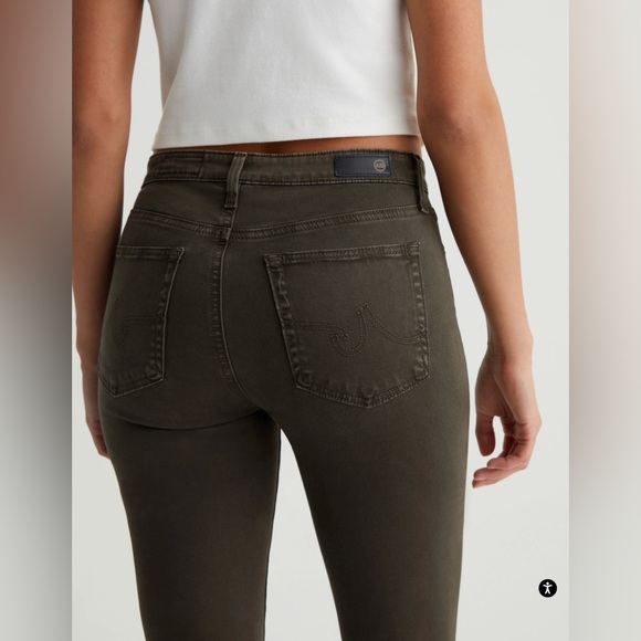 Adriano Goldschmidt Jeans, The Prima, Mid-rise Cigarette Leg, Army Green, Sz 24R - Picture 5 of 16